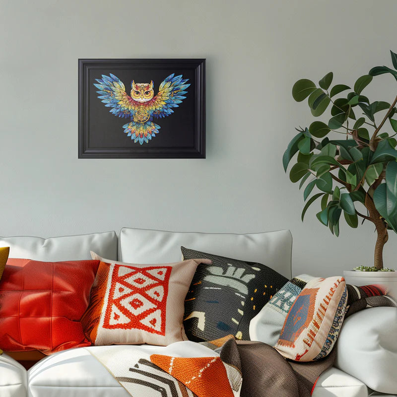 Rowood Owl Colorful Wooden Jigsaw Puzzle