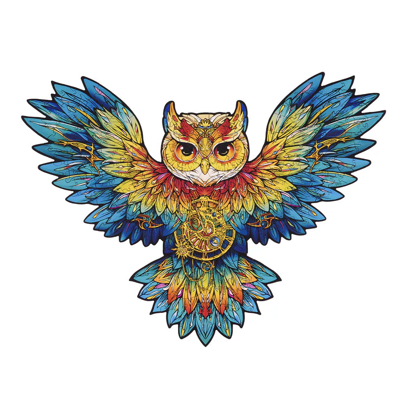 Rowood Owl Colorful Wooden Jigsaw Puzzle