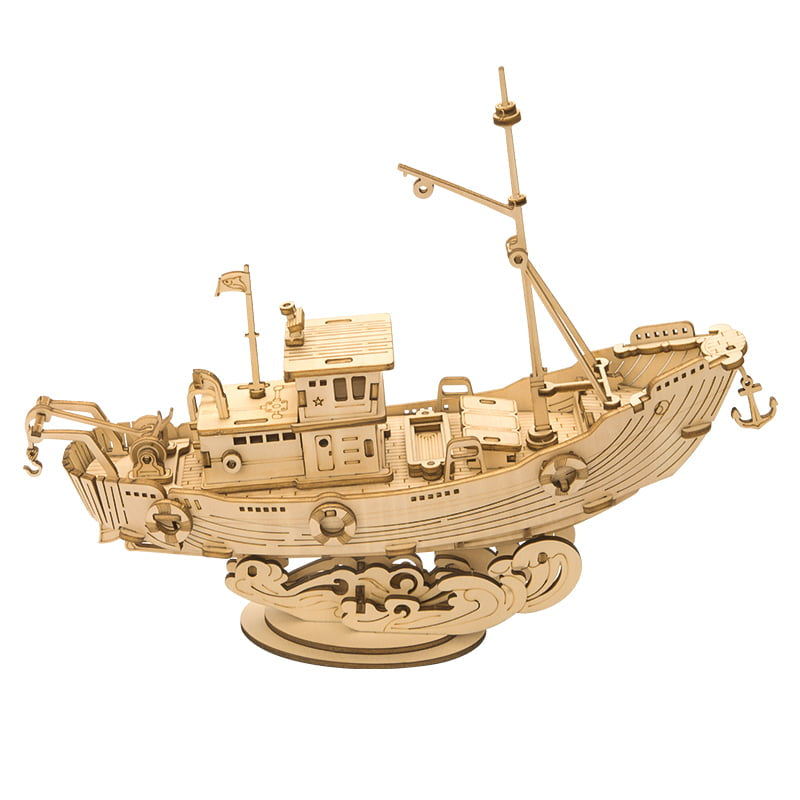 Rolife Fishing Ship Model 3D Wooden Puzzle TG308