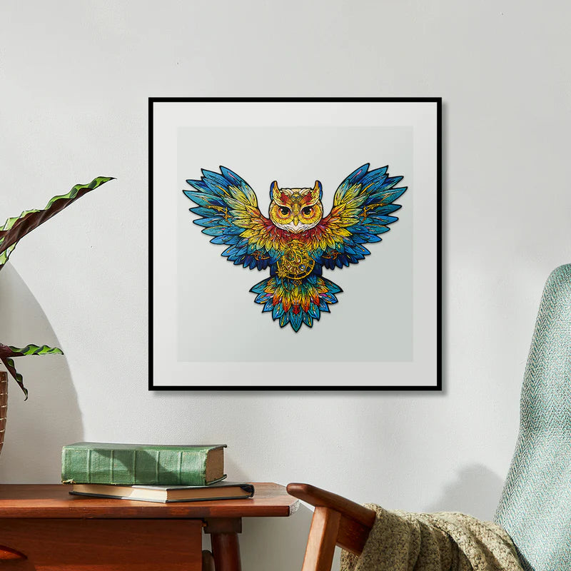 Rowood Owl Colorful Wooden Jigsaw Puzzle