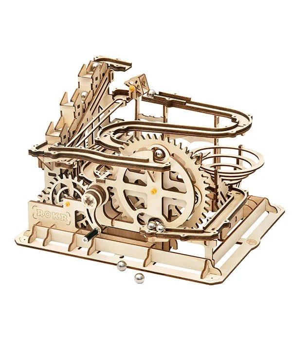 ROKR Marble Parkour DIY Wooden Puzzle Marble Run Kit with Gears