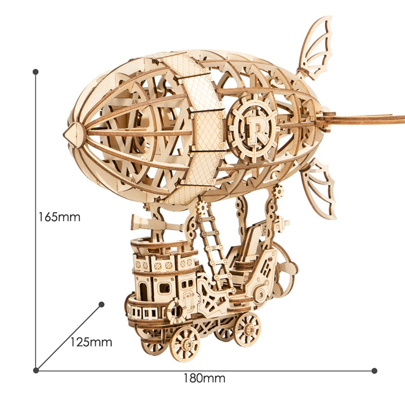 Rolife Airship 3D Träpussel Bygg ett Luftskepp i Trä med Stil och Utmaning