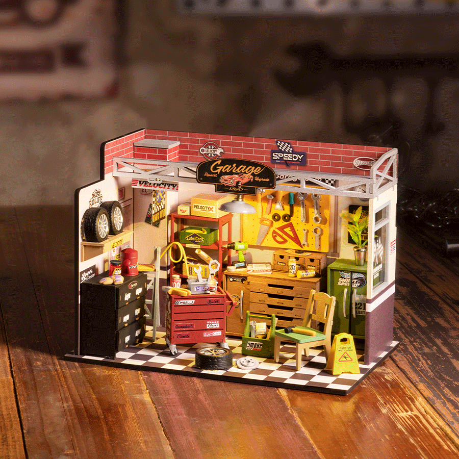 Rolife Garage Workshop DIY Classic Garage with Tools & Workbench