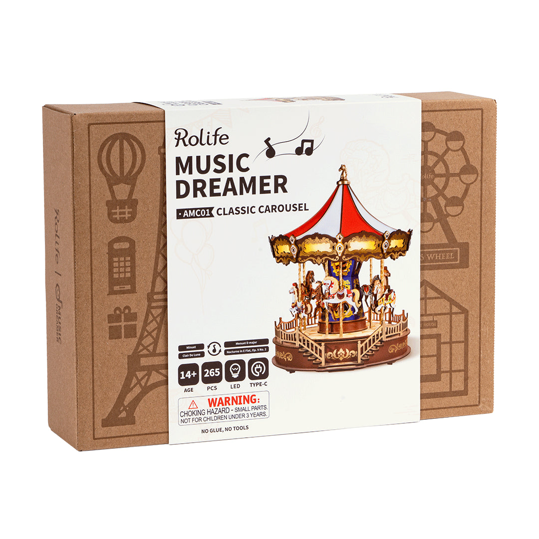 Rolife Classic Carousel 3D Wooden Puzzle AMC01
