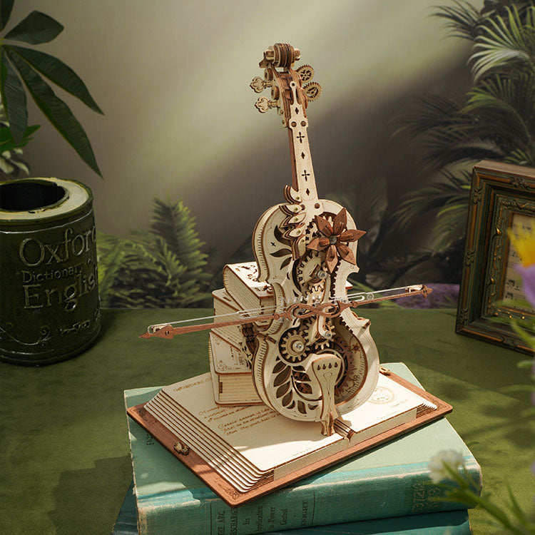 ROKR Magic Cello 3D Träpussel Speldosa med Cello Melodi