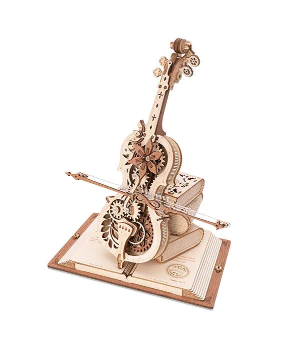 ROKR Magic Cello 3D Träpussel Speldosa med Cello Melodi