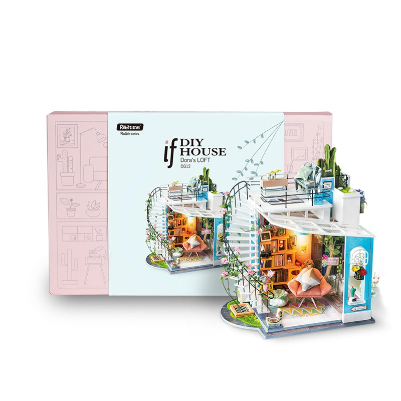 Rolife Dora’s Loft DIY Miniature Dollhouse Kit DG12