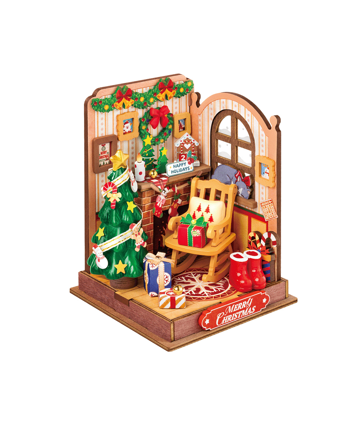 Rolife Jul kamin Miniatyr hus
