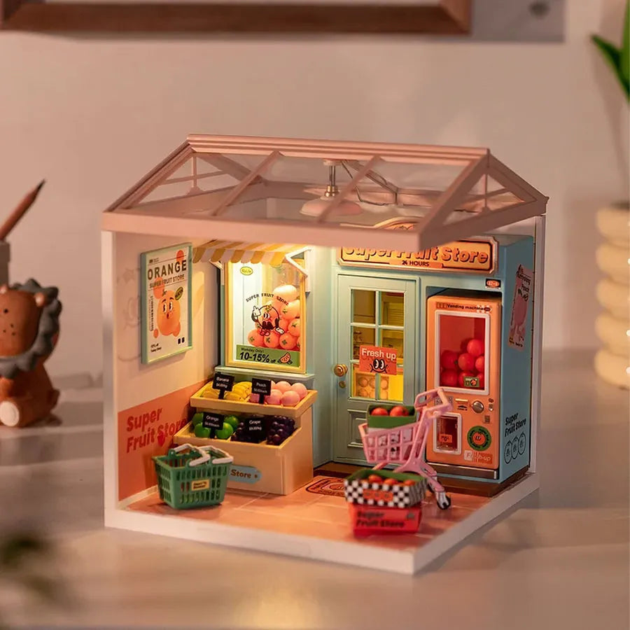 Super Fruit Store DW003 is a plasic DIY miniature house