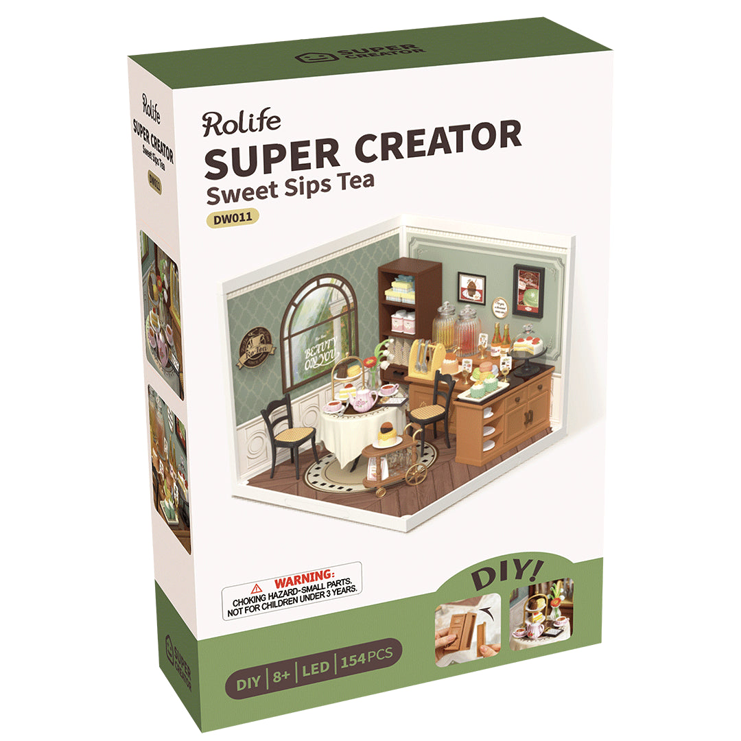 Rolife Sweet Sips Tea DIY Miniatyr Tebutik
