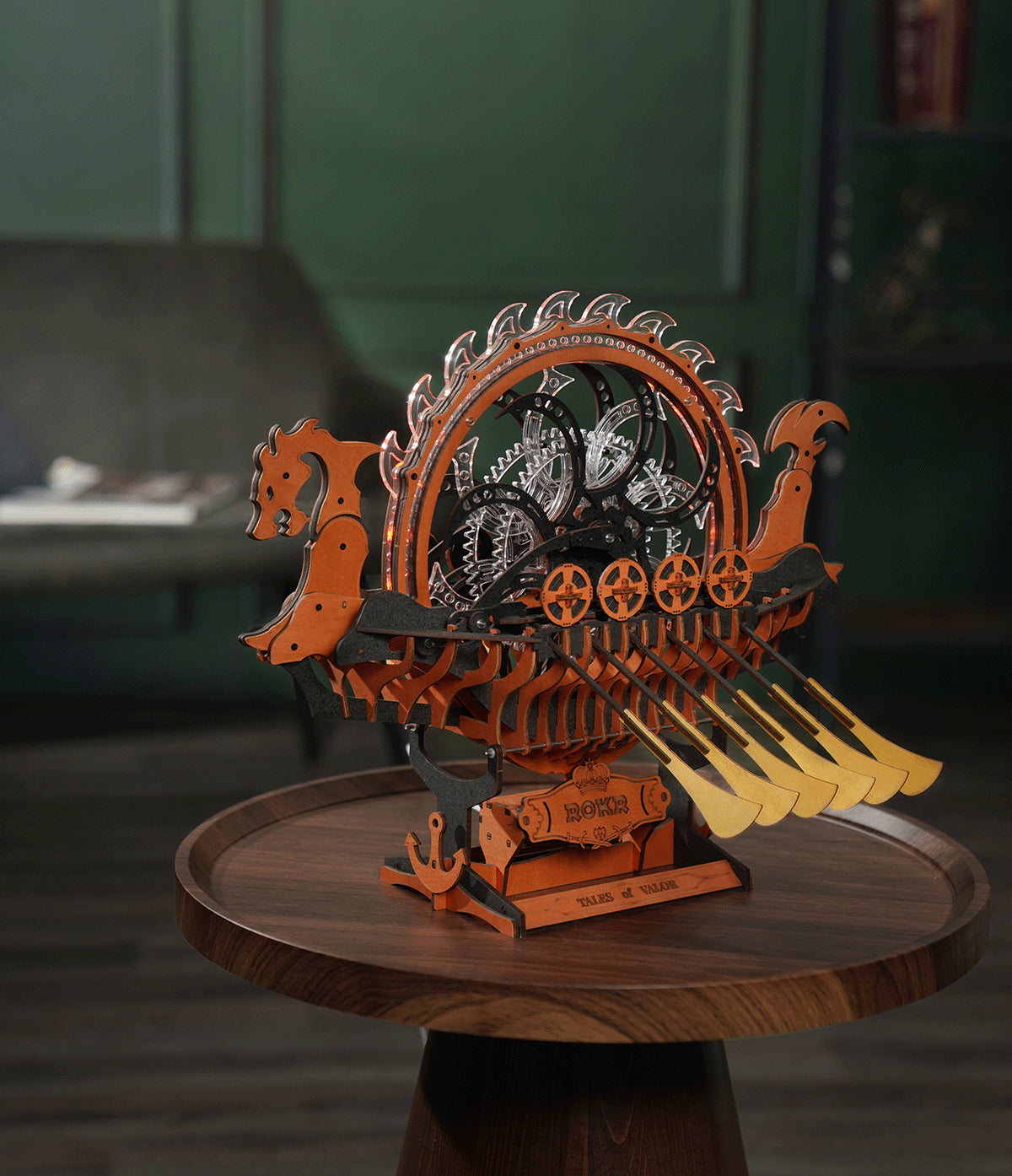 ROKR Viking Dragon Ship 3D Träpussel Detaljerad Vikingaskepp Modell
