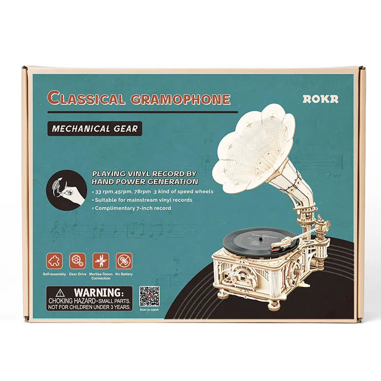 ROKR Classic Gramophone (Hand-rotating) 3D Wooden Puzzle