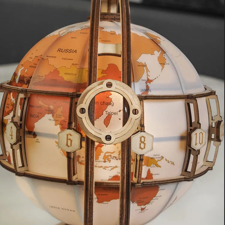 ROKR Luminous Globe 3D Träpussel Ljus Jordglob med Nattlampa