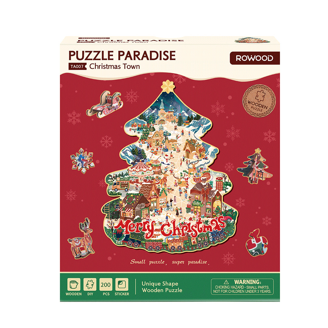 Rowood Christmas Town Wooden Jigsaw Puzzle TA007