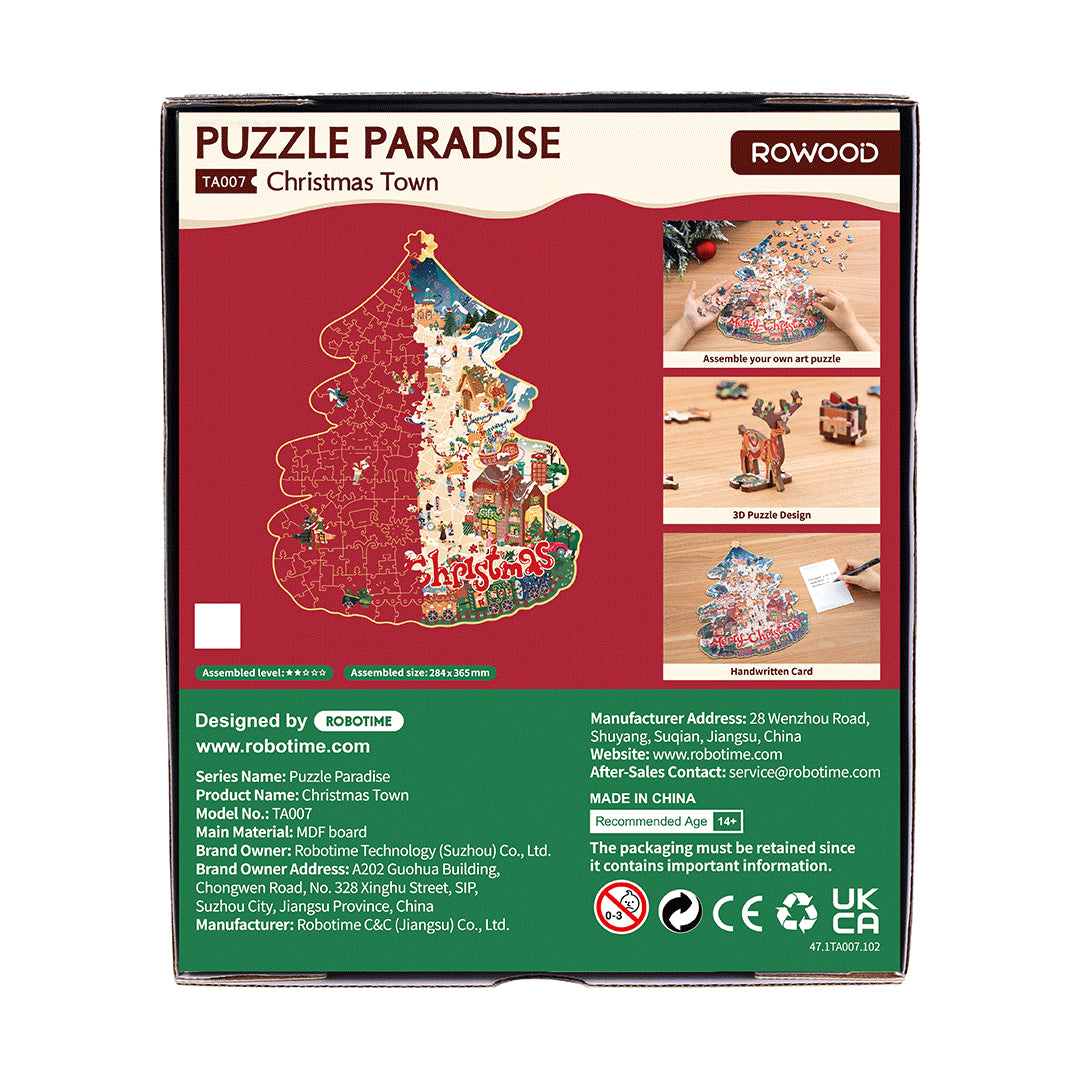 Rowood Christmas Town Wooden Jigsaw Puzzle TA007