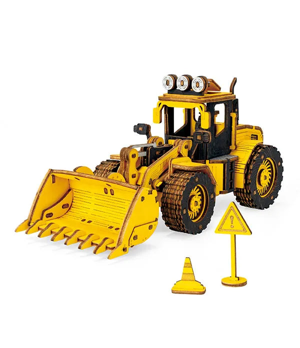 ROKR Front-end Loader 3D Träpussel Bulldozer Modell