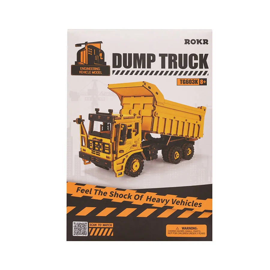 ROKR Dump Truck 3D Träpussel Byggbar Dumpermodell för Barn & Vuxna