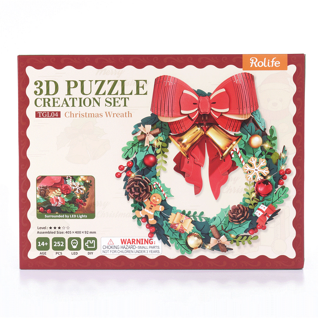 Rolife Christmas Wreath 3D Wooden Puzzle TGL04