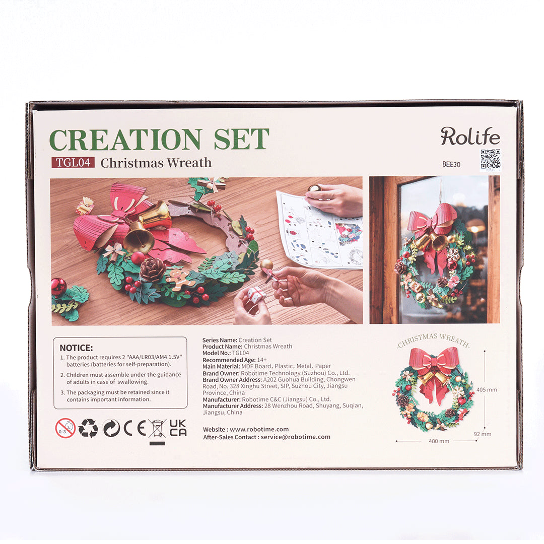 Rolife Christmas Wreath 3D Wooden Puzzle TGL04