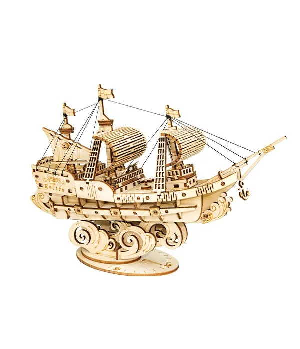 Rolife Sailing Ship 3D Träpussel DIY Elegant Segelfartyg