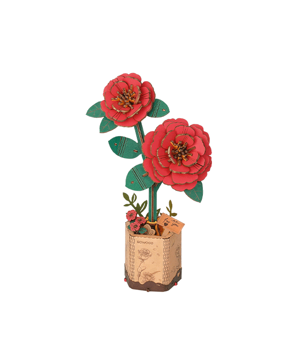 Rowood Wooden Flowers DIY Kit med Färdiga Färger Träblommor i Bukett