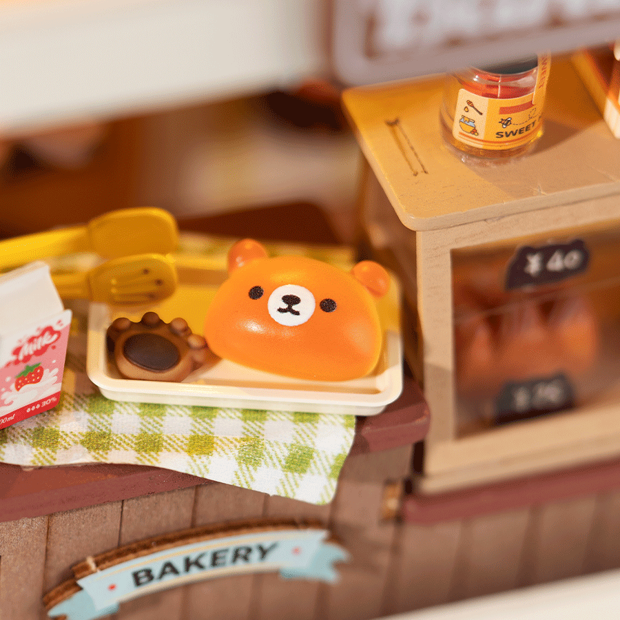 Rolife Teddy’s Breadbox DIY Miniature House Kit with Warm Light