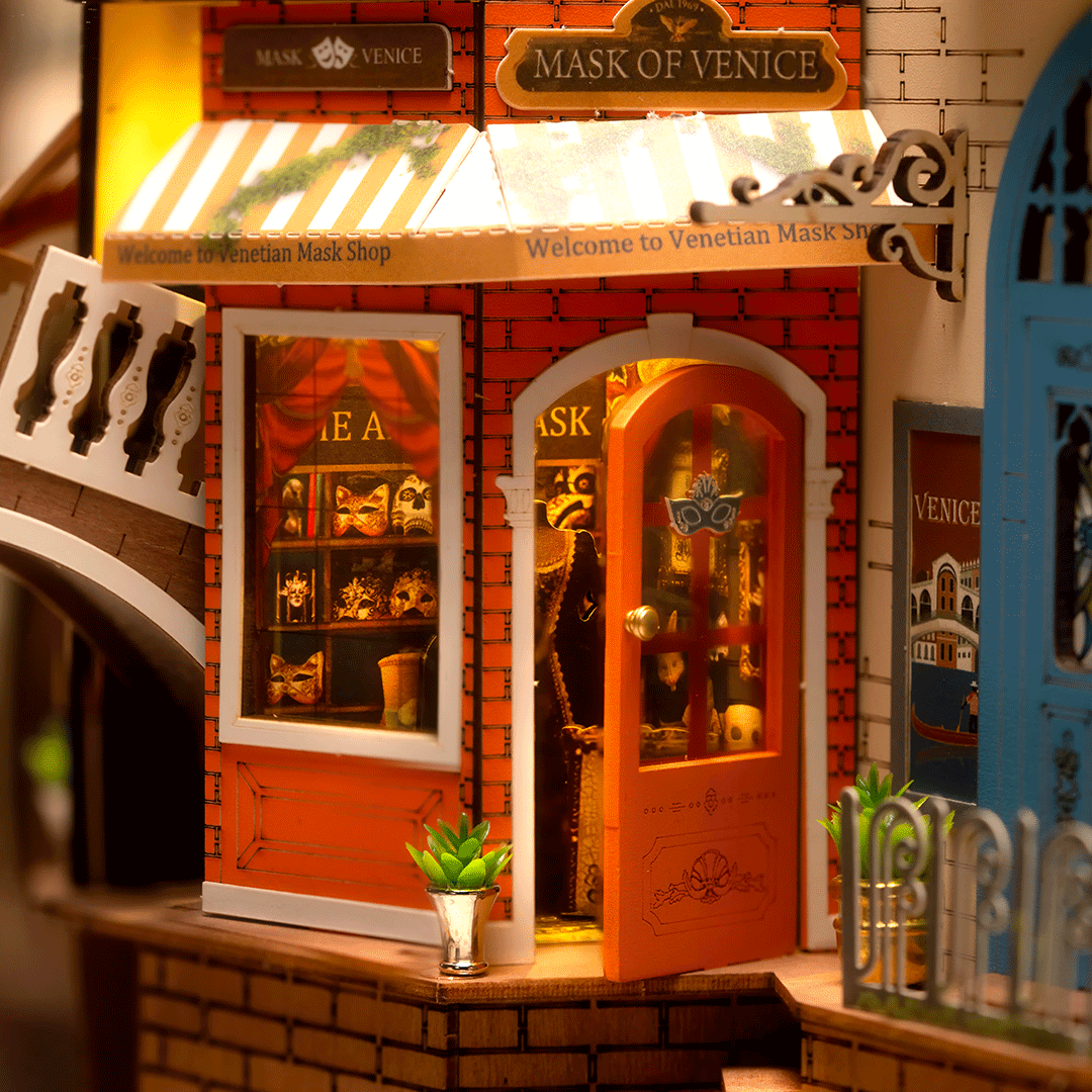 Rolife Romantic Venice Book Nook DIY Miniatyrmodell med Venedig-tema