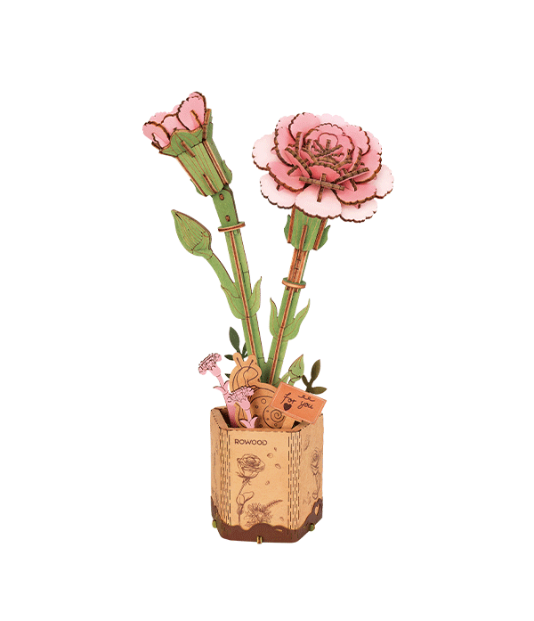 Rowood Wooden Flowers DIY Kit med Färdiga Färger Träblommor i Bukett