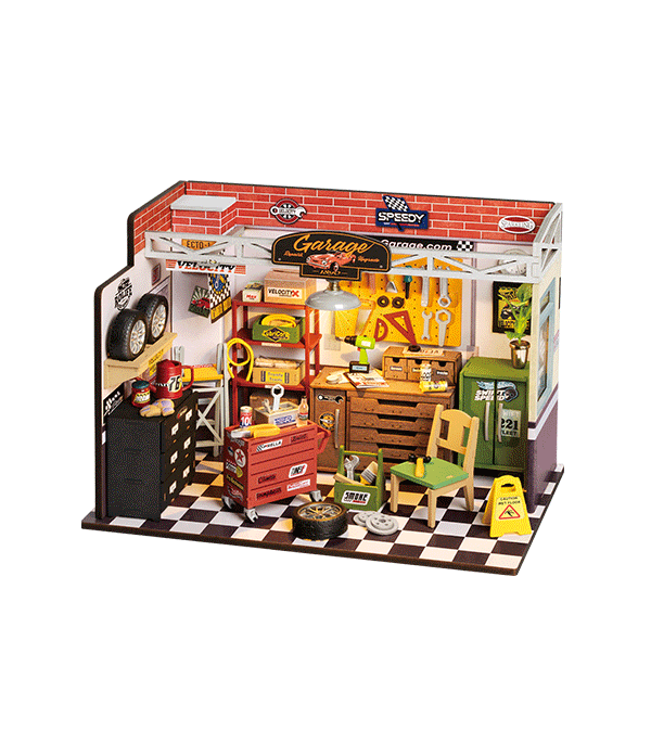 Rolife Garage Workshop DIY Classic Garage with Tools & Workbench