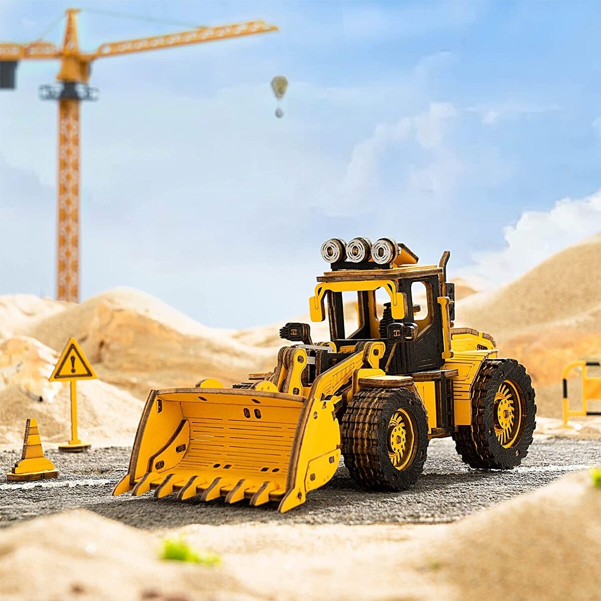 ROKR Front-end Loader 3D Träpussel Bulldozer Modell