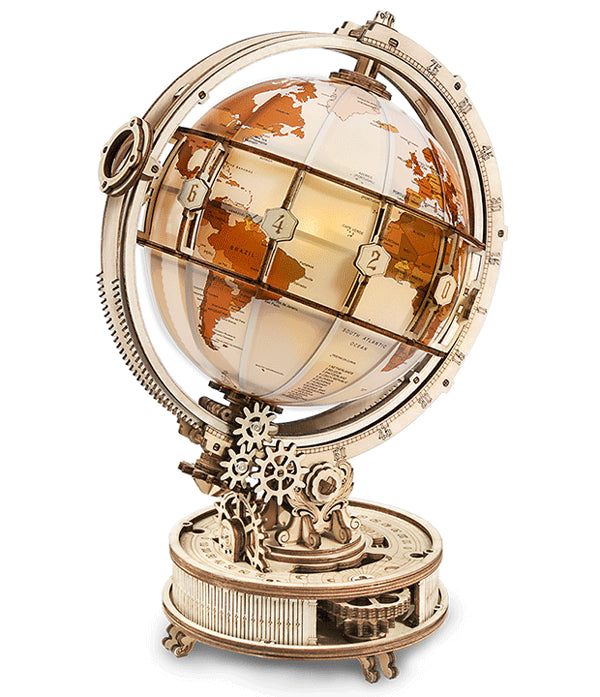 ROKR Luminous Globe 3D Träpussel Ljus Jordglob med Nattlampa