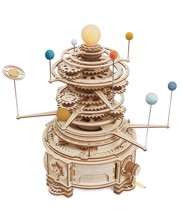 ROKR Starry Night Vintage Orrery DIY Speldosa i Trä med Solsystem Modell