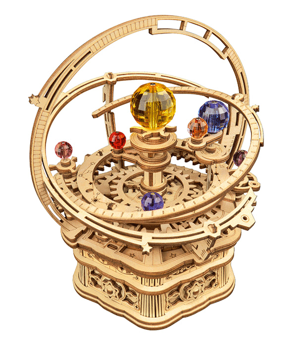 ROKR Starry Night Vintage Orrery DIY Speldosa i Trä med Solsystem Modell