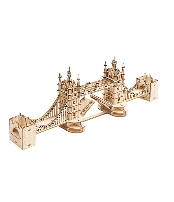 Rolife Tower Bridge 3D Träpussel Med Ljus Bygg Londons Berömda Bro I Miniatyr