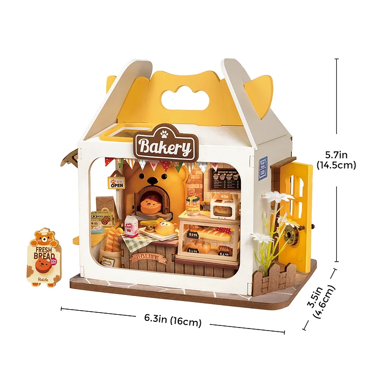 Rolife Teddy’s Breadbox DIY Miniature House Kit with Warm Light