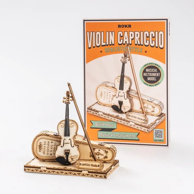 ROKR Violin Capriccio 3D Träpussel Vacker Musikmodell att Bygga Själv