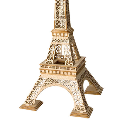 Rolife Eiffel Tower 3D Träpussel Bygg din egen miniatyrmodell av Eiffeltornet