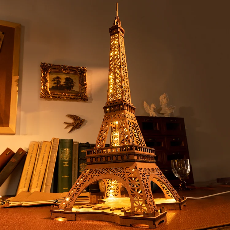 Rolife Night of the Eiffel Tower DIY Romantisk 3D-modell med Ljuseffekt