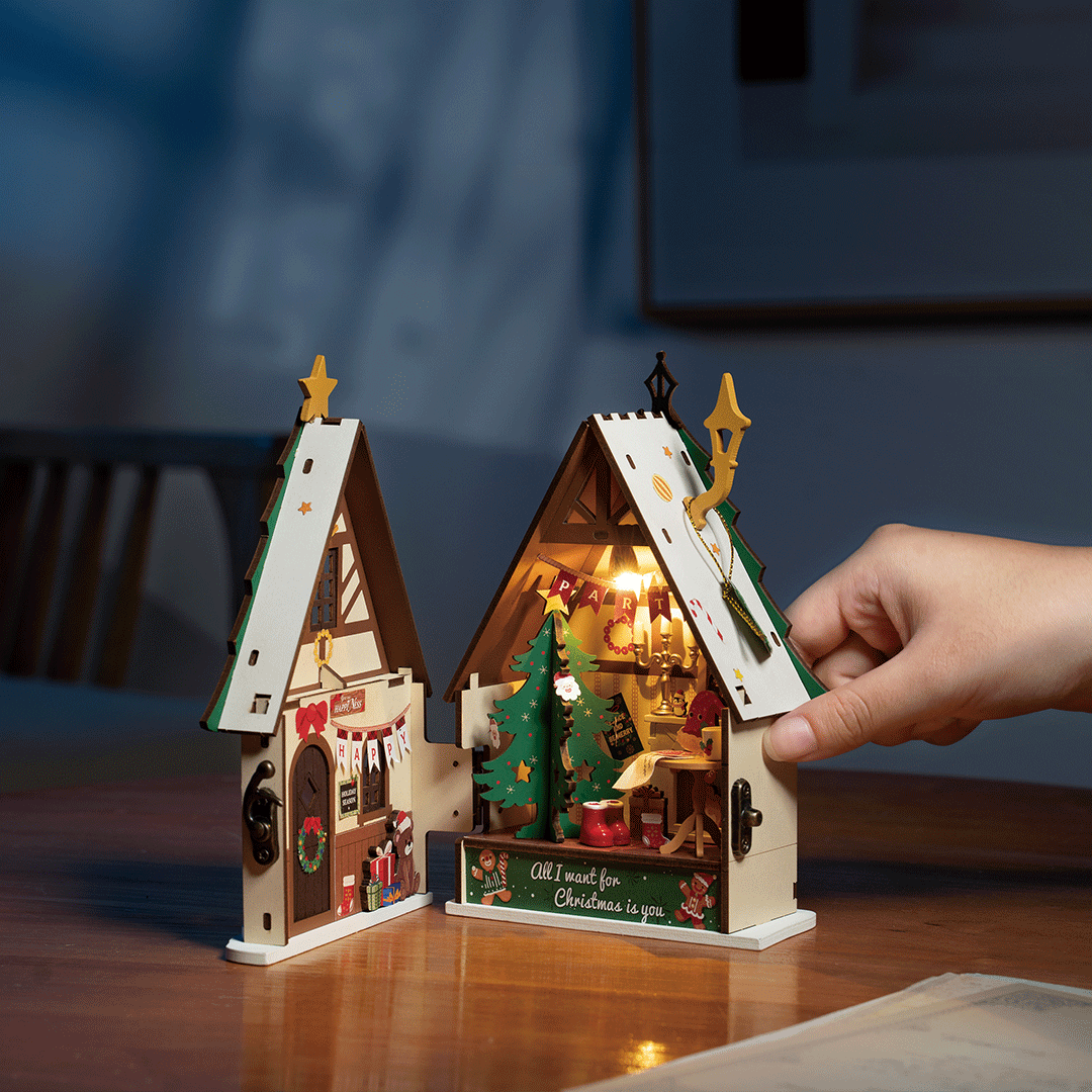 Rolife Twinkling Christmas House DIY Holiday Decor for Adults & Kids