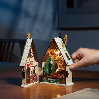 Rolife Twinkling Christmas House DIY Holiday Decor for Adults & Kids