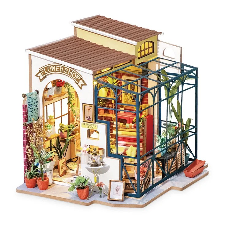 Rolife Emily's Flower Shop DIY 3D Wooden Puzzle Miniature House Kit