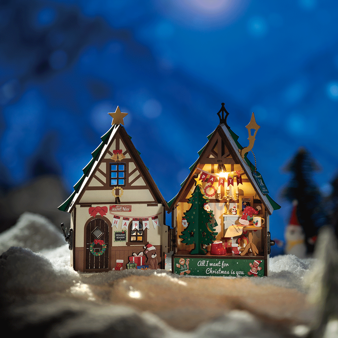 Rolife Twinkling Christmas House DIY Holiday Decor for Adults & Kids