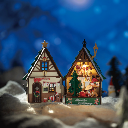 Rolife Twinkling Christmas House DIY Holiday Decor for Adults & Kids