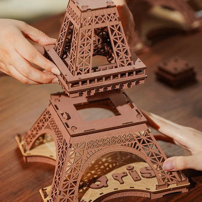 Rolife Night of the Eiffel Tower DIY Romantisk 3D-modell med Ljuseffekt
