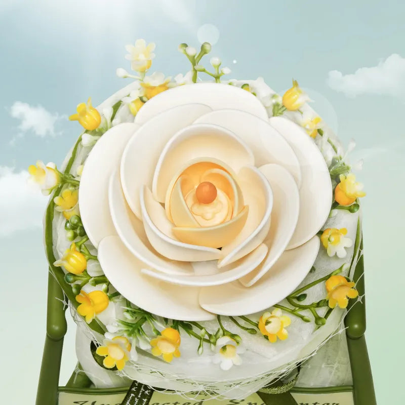 ROKR White Camellia 3D DIY Pusselblomma i Trä