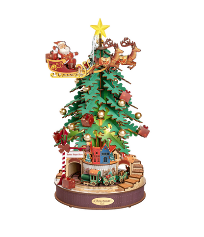 ROLIFE Christmas Melody Tree Mechanical Music Box 3D Wooden Puzzle AMS01