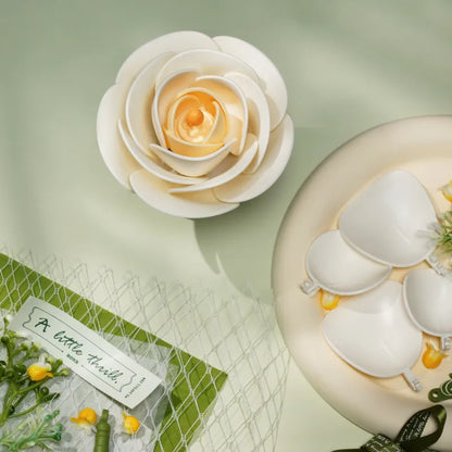 ROKR White Camellia 3D DIY Pusselblomma i Trä
