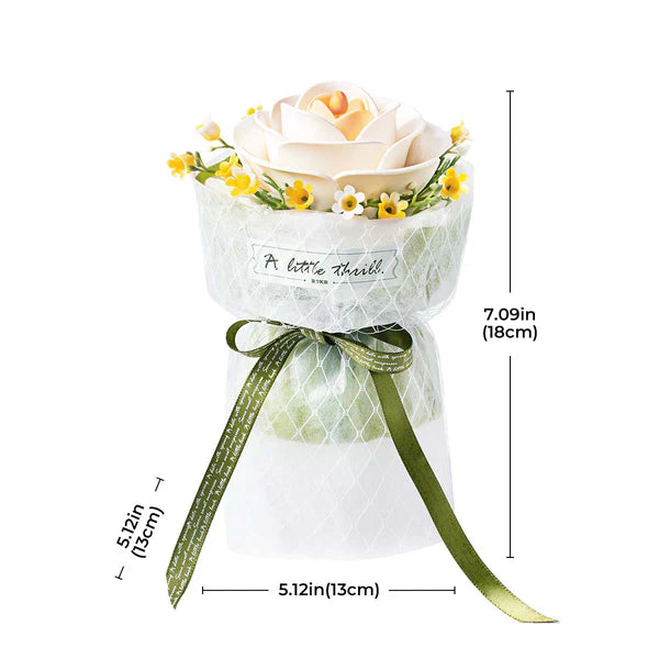 ROKR White Camellia 3D DIY Pusselblomma i Trä