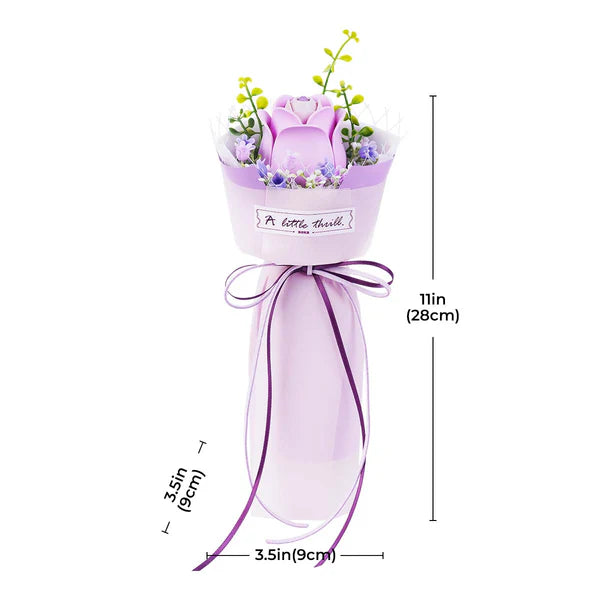 ROKR Purple Rose DIY Bukett Vit Camellia 3D Pussel Modell