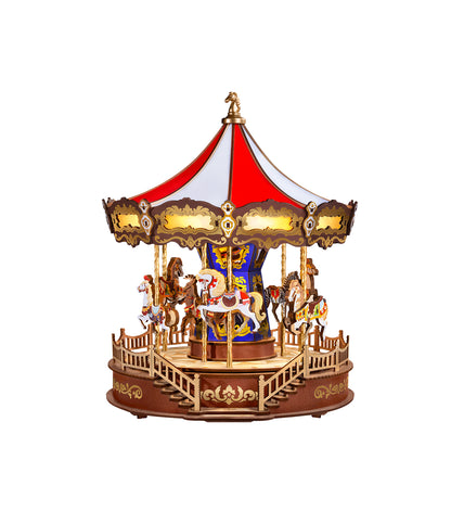 Rolife Classic Carousel 3D Träpussel med Musik och Rörelse